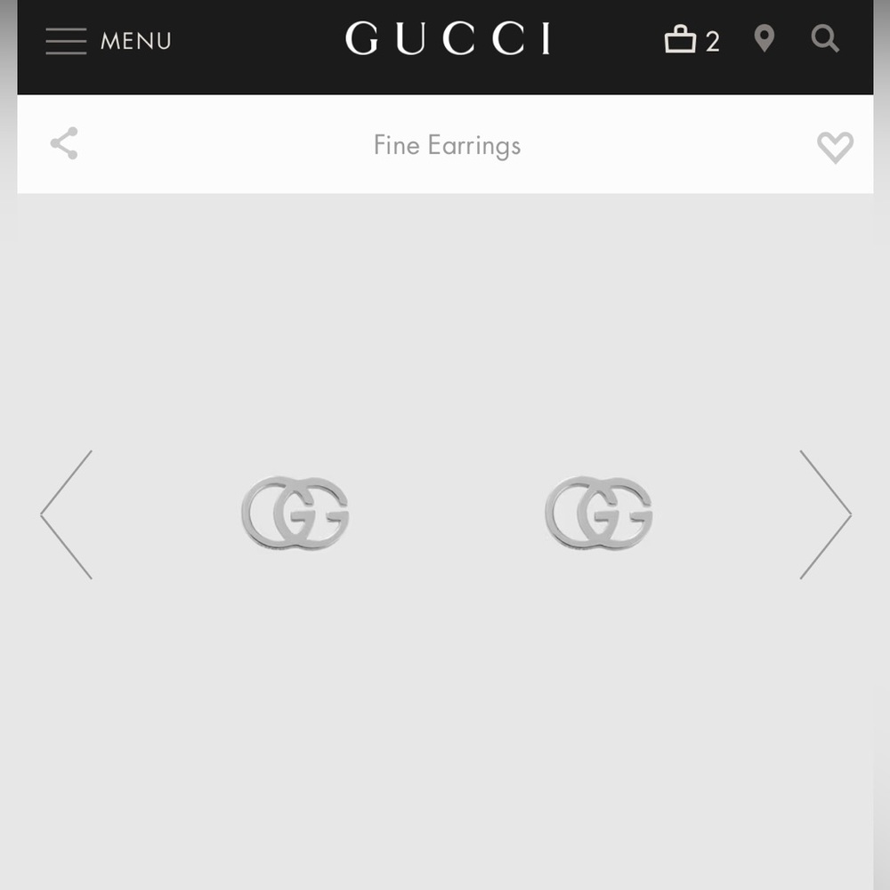 Gucci white 18 k gold earrings